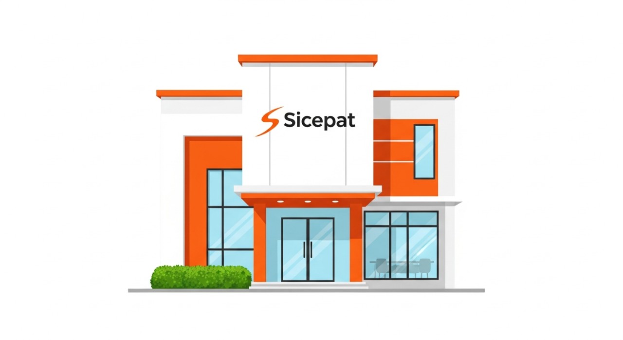 Tampilan depan kantor cabang Sicepat di Bintaro.
